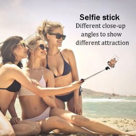 Wireless Bluetooth Selfie Stick With Fill Light Handheld Monopod Shutter Foldable Tripod stabilizer Stand live Streaming Phone Holder - Black - Image 10