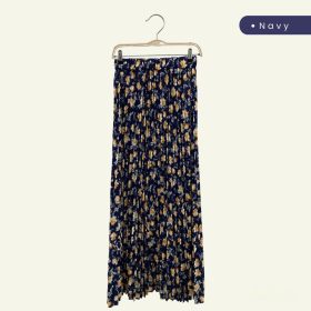 ZUCCA Yanie Floral Pleated Skirt (ZW167 382) - Pattern D Navy - Image 1