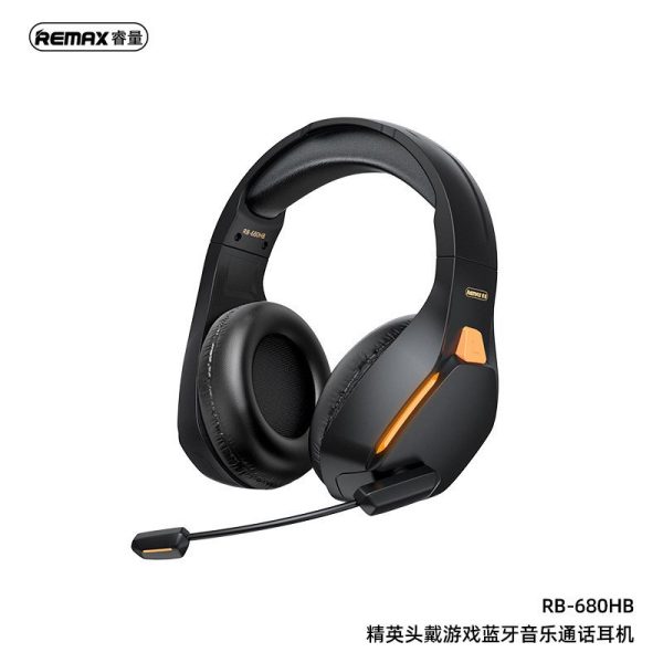 REMAX Headphone Wireless Gaming Headset With Mic RB-680HB Headset Wireless Gaming Headphone With Mic Over Ear Headphones - Black