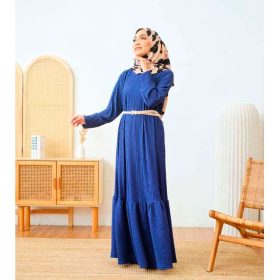 ZUCCA Miley Korea Casual Long Maxi Dress (E003 22200) - Navy - Image 1