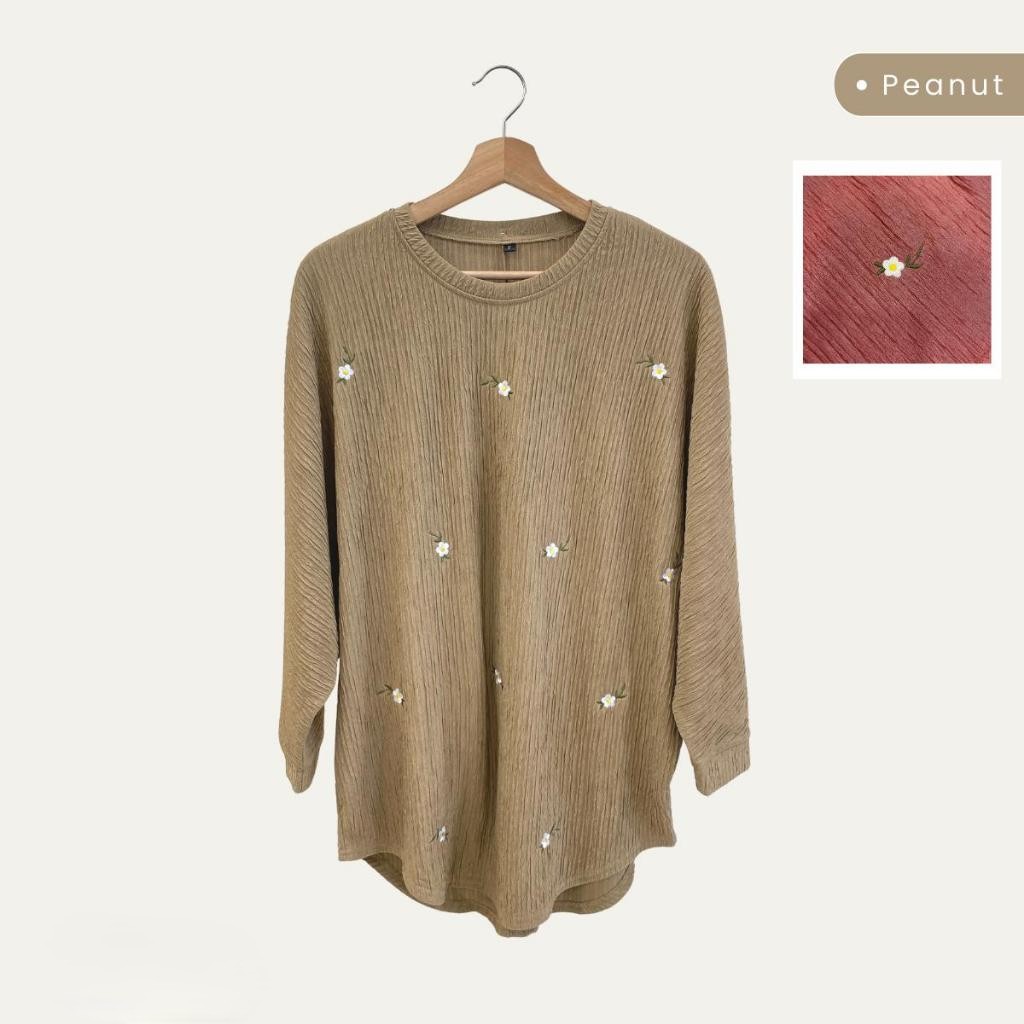 ZUCCA Siena Floral Comfy Women Blouse (ZW093 201237) - Peanut - Image 1