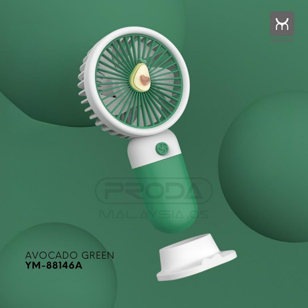 Mini Cooling Hand Held Fan For Student High Speed Strong Wind Small Portable Electric Rechargeable YM-88146A - Green - Image 1
