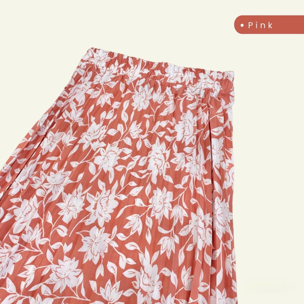 ZUCCA Yanie Floral Pleated Skirt (ZW167 382) - Pattern G Pink - Image 1