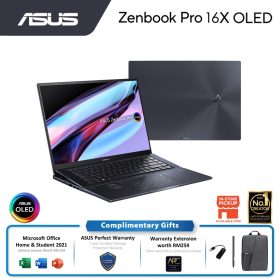 ASUS ZENBOOK PRO UX7602Z-MME120WS (I7-12700H, 16GB, 1TB SSD, RTX3060_6GB, 16.0" WQUXGA OLED TOUCH, BLACK-W11, H&S)