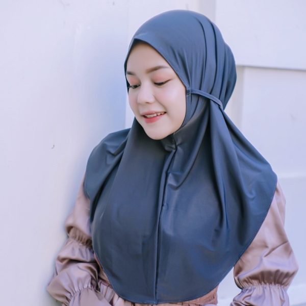 By ADINDA Bergo sport tali hijab mini instant bahra jersey maryam - Dark Gray