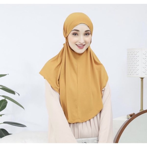 By ADINDA Bergo sport tali hijab mini instant bahra jersey maryam - Mustard