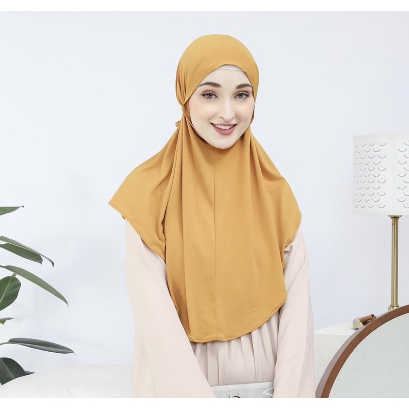 By ADINDA Bergo sport tali hijab mini instant bahra jersey maryam - Mustard - Image 1
