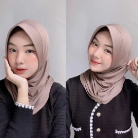 By ADINDA Bergo Sport Jilbab Voly Instant Hijab Sporty Hijab Premium Jersey Material Suitable For School Sports Volleyball - Dark Gray - Image 3