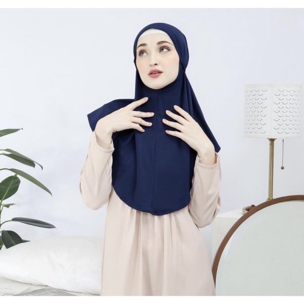 By ADINDA Bergo sport tali hijab mini instant bahra jersey maryam - Navy