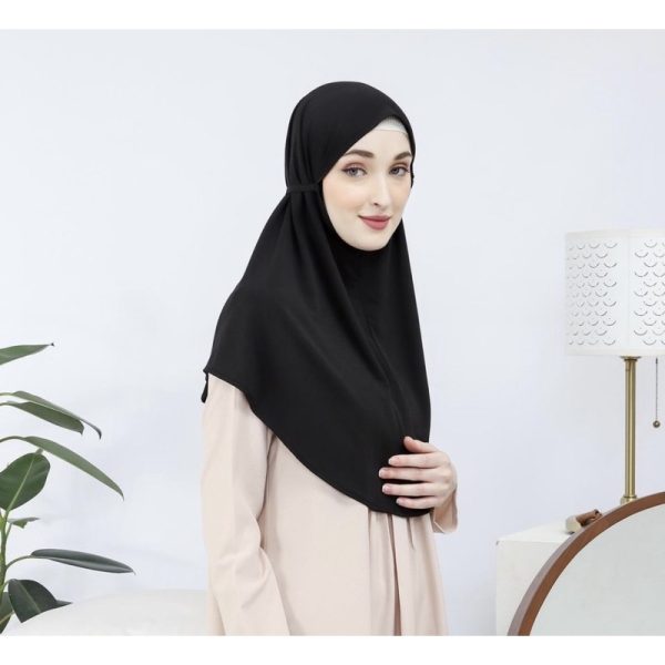 By ADINDA Bergo sport tali hijab mini instant bahra jersey maryam - Black