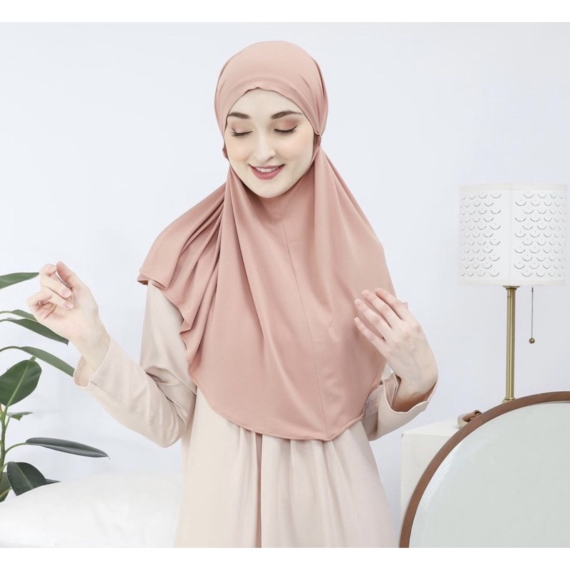 By ADINDA Bergo sport tali hijab mini instant bahra jersey maryam - Dusty Pink - Image 1