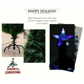 Christmas Tree 150cm (5ft) Artificial Green PVC Fiber Optic Xmas tree with Colorful Light Complete Set - Image 4