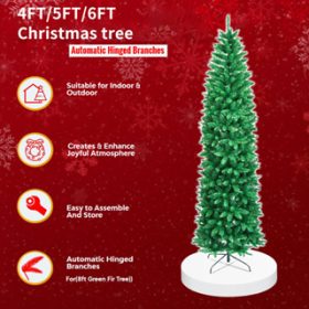 Green Pointed Christmas Tree Slender Slim Pen Tree Christmas decor Xmas tree 5 feet - Image 1