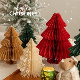 Origami Christmas Tree Ornaments Mini Christmas Tree 2023 New Style Christmas Home Decoration Scene Decoration Props Gift - Red - Image 4