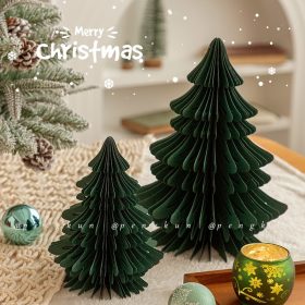 Origami Christmas Tree Ornaments Mini Christmas Tree 2023 New Style Christmas Home Decoration Scene Decoration Props Gift - Red - Image 5