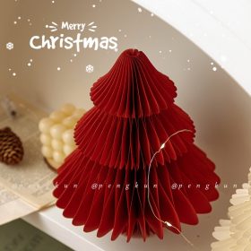 Origami Christmas Tree Ornaments Mini Christmas Tree 2023 New Style Christmas Home Decoration Scene Decoration Props Gift - Red - Image 7