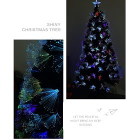 Christmas Tree 150cm (5ft) Artificial Green PVC Fiber Optic Xmas tree with Colorful Light Complete Set - Image 2