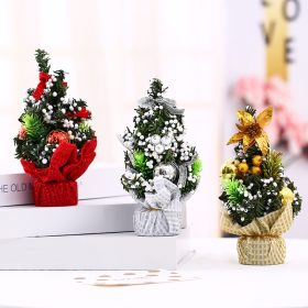 Small Artificial Christmas Tree Ornament/ Sisal Snow Landscape Architecture Tree/ Christmas Festival Party Tabletop Decoration - Red - Image 8