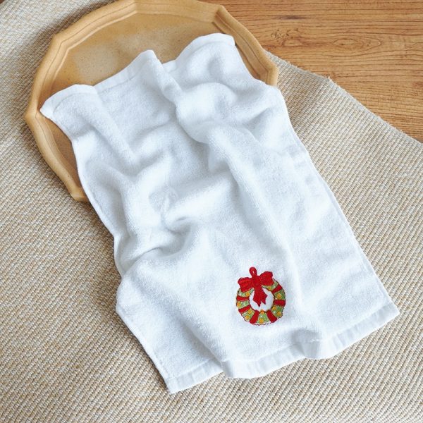 Pure Cotton Christmas Towel Santa Creative Gift Set Children's Face - White Single Pack