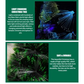 Christmas Tree 150cm (5ft) Artificial Green PVC Fiber Optic Xmas tree with Colorful Light Complete Set - Image 7