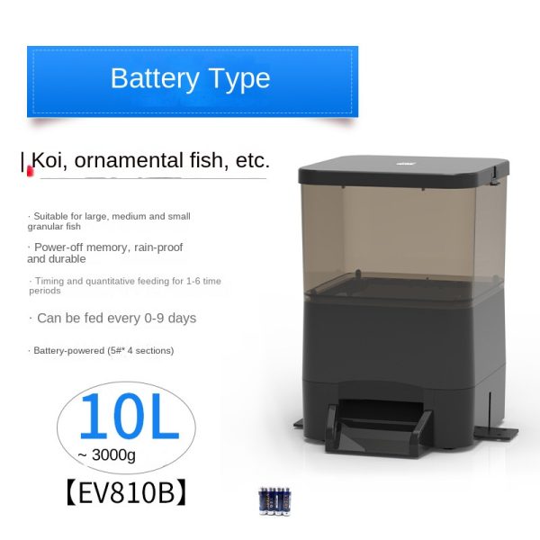 10L Fish Feeder Smart Koi Timing Ornamental Large Capacity - EV810B Battery Type