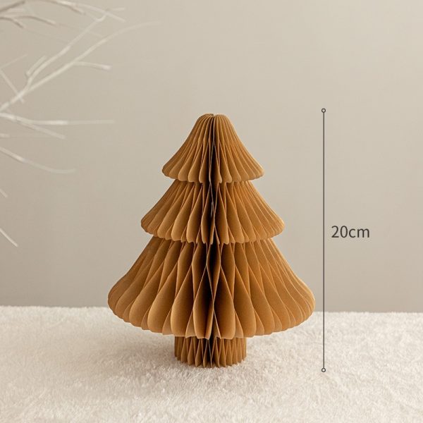 Origami Christmas Tree Ornaments Mini Christmas Tree 2023 New Style Christmas Home Decoration Scene Decoration Props Gift - Brown