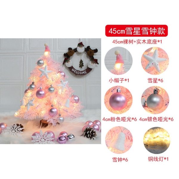 Artificial Tabletop Christmas Tree Mini Xmas Decoration Tree with LED Light Decoration for Christmas Day - 45cm snowstar