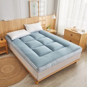 Mattress Topper Queen/King/Single Mattress Foldable Mattress Soft - Blue - Image 2