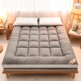 Mattress Topper Queen/King/Single Mattress Foldable Mattress Soft - Light Grey - Image 1
