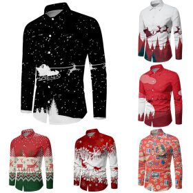 Men Button Down Shirt Christmas Casual Long Sleeve Party T Dress Up Top Blouse - ZC-24169 - Image 2