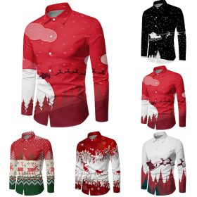 Men Button Down Shirt Christmas Casual Long Sleeve Party T Dress Up Top Blouse - ZC-24170 - Image 2