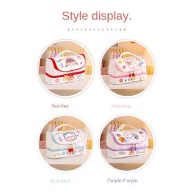 Cartoon Large-Capacity Pencil Case Double Layer diy Girl Heart Storage Bag Middle School Student Stationery - Purple Zipper Grape Pendant - Image 9