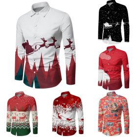 Men Button Down Shirt Christmas Casual Long Sleeve Party T Dress Up Top Blouse - ZC-24172 - Image 2