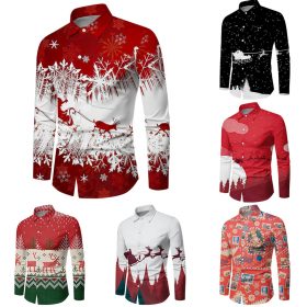 Men Button Down Shirt Christmas Casual Long Sleeve Party T Dress Up Top Blouse - ZC-24168 - Image 2