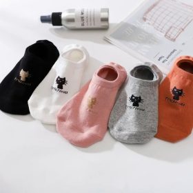 Cartoon Women's socks Korean Style Cute Socks (Non-slip) - Pink - Image 9