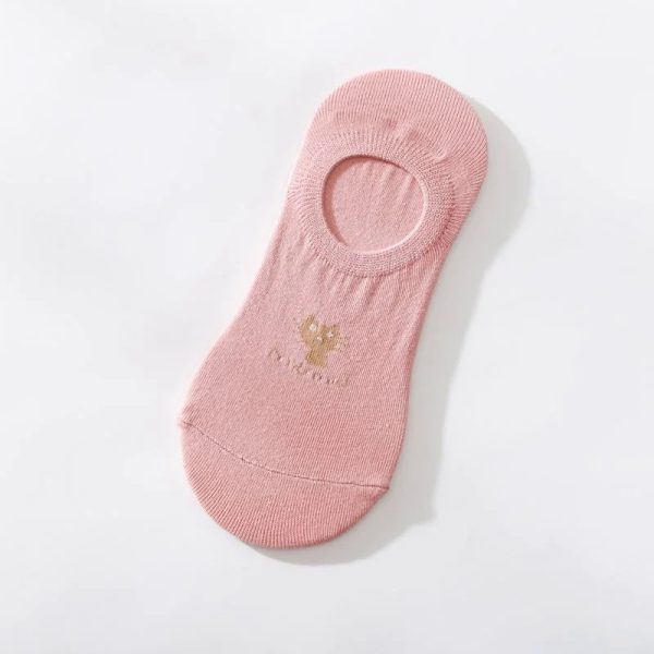 Cartoon Women's socks Korean Style Cute Socks (Non-slip) - Pink