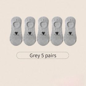 Cartoon Women's socks Korean Style Cute Socks (Non-slip) - Grey - Image 11