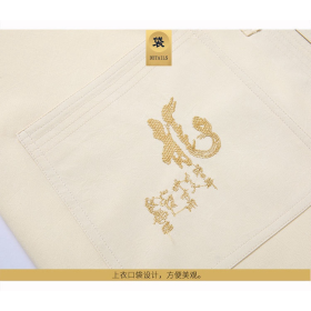 CNY Men Man Cheongsam Short Long Sleeve Shirt Dragon Traditional Tang Suite - White - Image 5