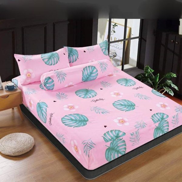 Premium Cotton Bedsheet 4 In 1 Queen 2 In 1 Single Fitted Getah Keliling Cadar Sarung Katil Sarung Tilam Lapis Katil - Design 17