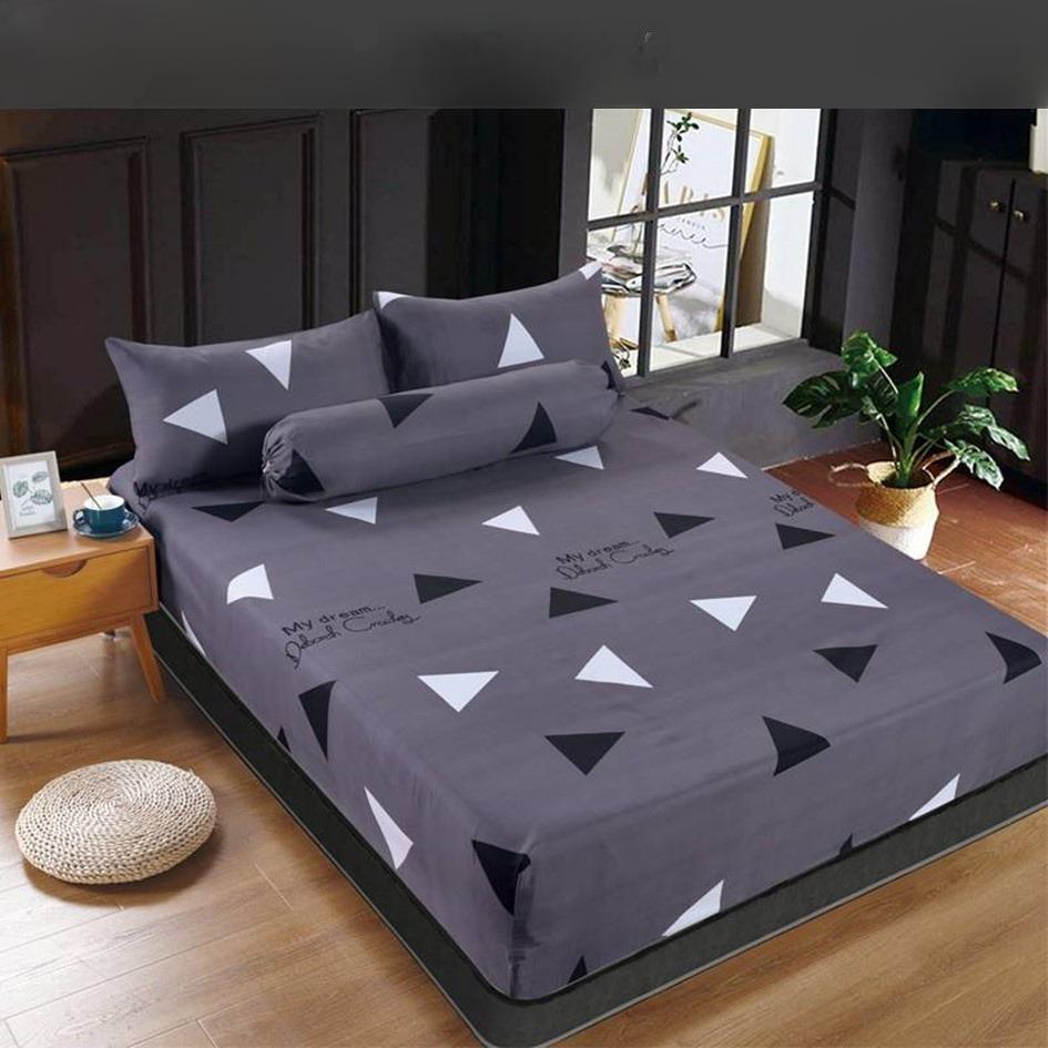 Premium Cotton Bedsheet 4 In 1 Queen 2 In 1 Single Fitted Getah Keliling Cadar Sarung Katil Sarung Tilam Lapis Katil - Design 6 - Image 1