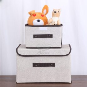 Storage Box Organizer Box Foldable Linen Cloth Underwear Bra Pantie Lingerie Storage Box Large Small Box - Blue - Image 5