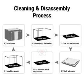 100L Oxford Storage Box Foldable Extra Large Detachable Cloth Storage Cloth Organiser Steel Frame Kotak Simpanan - Blue - Image 6