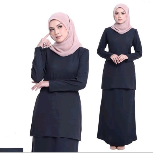 Baju Kurung Modern Wudha Friendly Material Soft Como Crepe - Black