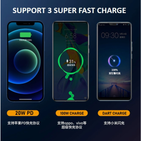 ALIGATO Power Bank 100W 60000mAh PD Fast Charging Powerbank Portable Charger External Battery Pack For Phone - 100W White - Image 5