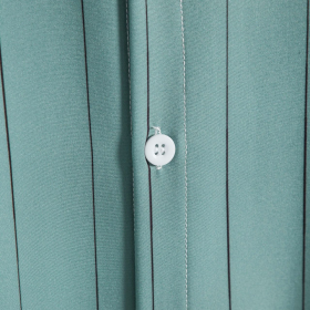 Men's Summer Simple Casual Loose Striped Button Up Polo Shirt Stripes Printed Short Sleeve Shirt Plus Size - Peacock Blue - Image 5