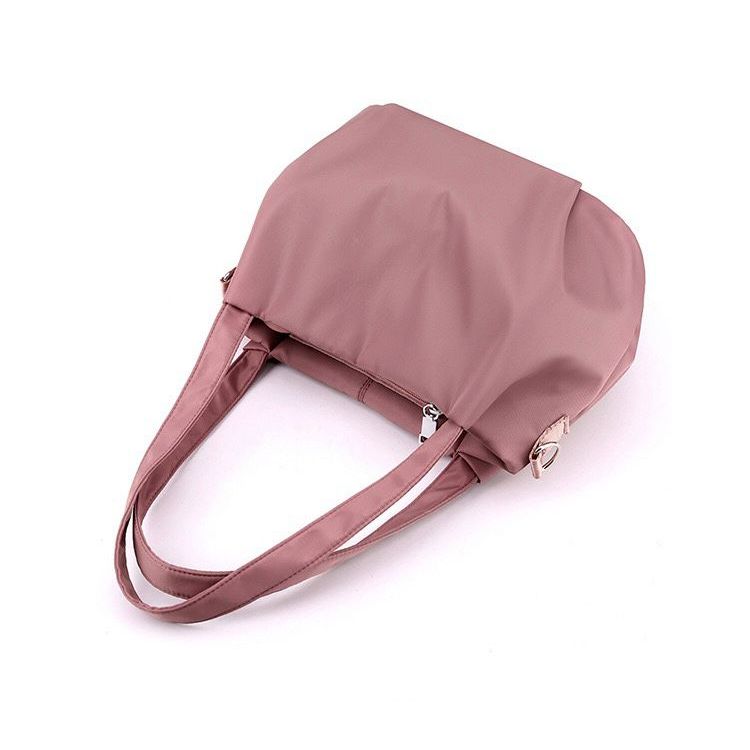 Women Shoulder Bag Portable Handbag Waterproof Nylon - Grey - Image 3