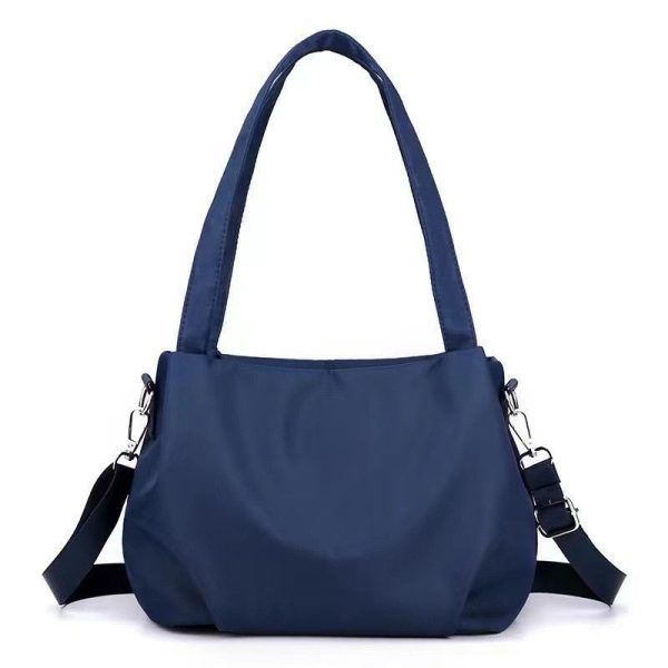 Women Shoulder Bag Portable Handbag Waterproof Nylon - Dark Blue