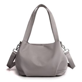 Women Shoulder Bag Portable Handbag Waterproof Nylon - Grey - Image 1