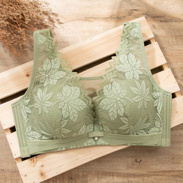 FallSweet Women Minimizer Bras Plus Size Brassiere Push Up Wireless - Green