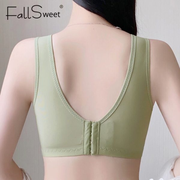 FallSweet Women Minimizer Bras Plus Size Brassiere Push Up Wireless - Green